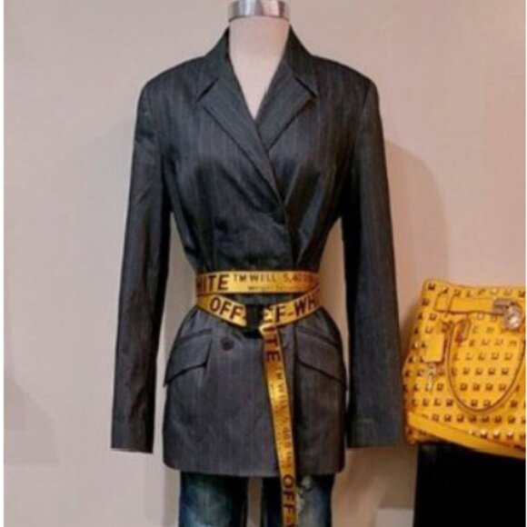 Guess Jackets & Blazers - 💥STUNNING💥Gray Pinstriped Double Breasted Blazer